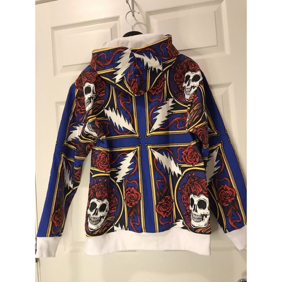 Chinatown Market x The Grateful Dead Border Bandana Hoodie, Skulls Men's Medium - Picture 12 of 16